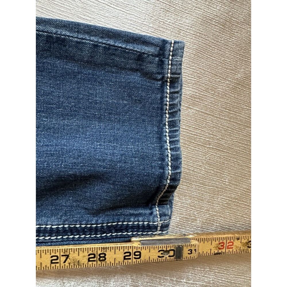 Rock Revival Womens Sz 27 Debbie Straight Blue Jeans Low Rise Medium Wash Bling - Picture 10 of 10